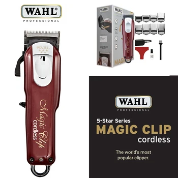 Профессиональная беспроводная машинка для стрижки волос Wahl 8148 5 звезд Magic Clip со временем работы более 100 минут для парикмахеров и стилистов