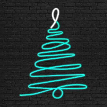 Рождественская елка Неоновые огни для рождественского декора Светодиодная Рождественская елка Неоновая вывеска для Рождественской вечеринки Бар Ресторан Магазин Ночник