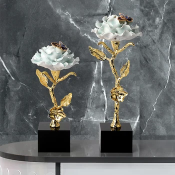 Роскошное Китайское цветочное украшение из высококачественного металла, гостиная, ТВ-кабинет, Украшение офиса, Креативный подарок на новоселье