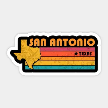 Сан-Антонио, Техас, Винтажная потертая сувенирная наклейка для ноутбука, декор спальни, автомобиля, Милый мультфильм, Модный общественный чемодан