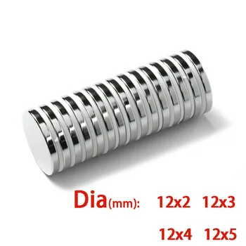 Сверхсильный Круглый магнит Неодим Диаметром 12 мм, Постоянные магниты NdFeB, супер мощные редкоземельные магниты 12x2 12x3 мм, 12x4 мм, 12x5 мм