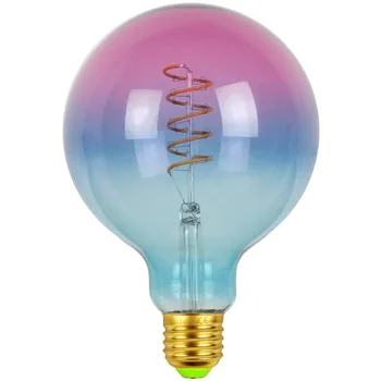Светодиодная Лампа Накаливания G125 с Двухцветным Градиентным Синим светом 4 Вт 110 В-220 В 2700 К Постоянного Тока Без Стробоскопа