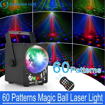Светодиодный Дискотечный лазерный светильник RGB Проектор для вечеринок 60 Моделей для DJ Mini Magic Ball Лазерное праздничное освещение сцены для DJ KTV Home
