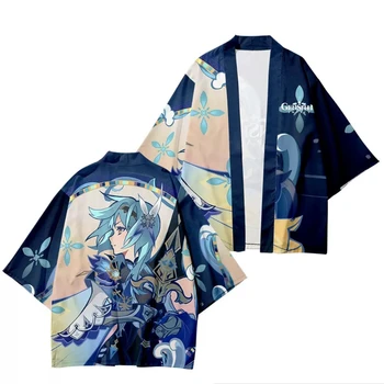 Традиционная игровая Накидка-Кимоно Genshin Walnut Manyo Bell Away Wendy Cos, Халат из Японского Аниме, Куртка-футболка