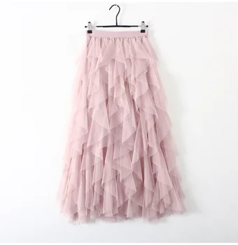 Фатиновая юбка-Полукомбинезон Женская мода 2022, Милая розовая Плиссированная Короткая юбка с высокой талией, Сетчатая женская эстетичная Плиссированная юбка Faldas