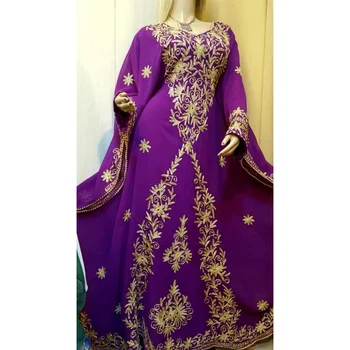 Фиолетовое платье, Новая Марокканская длинная рубашка в Дубае, платье-халат Фараша, длинное платье, европейский и американский модный тренд