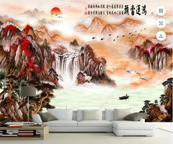 фотообои 3d настенная роспись на заказ чернилами Горный водопад Пейзаж украшение дома гостиная обои для стен 3d спальня