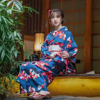 Японский женский халат-кимоно, изящный костюм для фотосъемки на фестивале путешествий, японское традиционное женское платье, халат для косплея